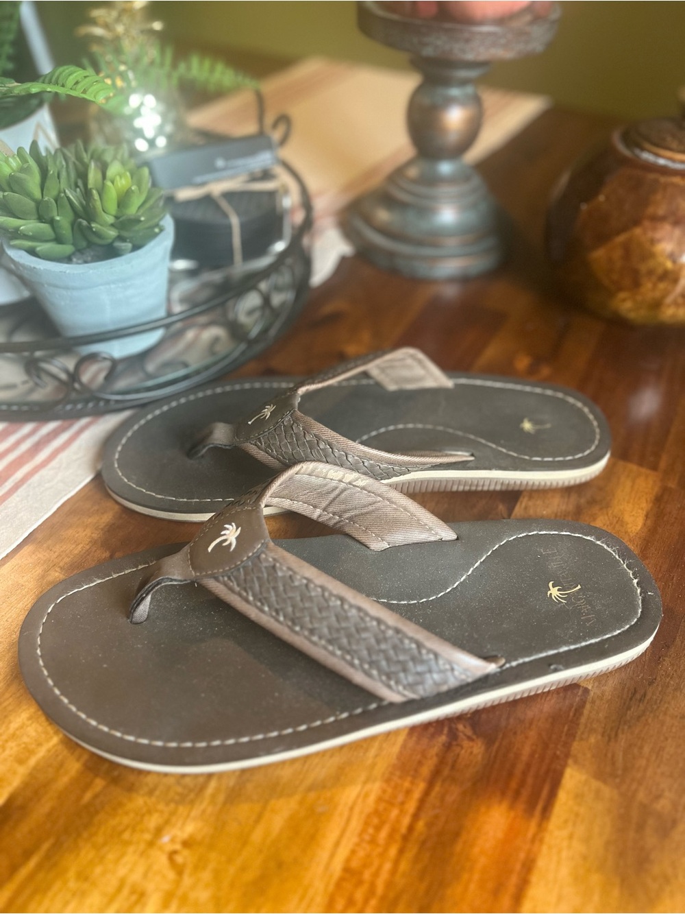 Margaritaville Cartagena Brown Woven Flip Flop Sandals